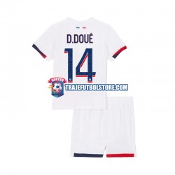 Camiseta 2ª Paris Saint-Germain Desire Doue 14 Niño 2024-2025 Manga Corta