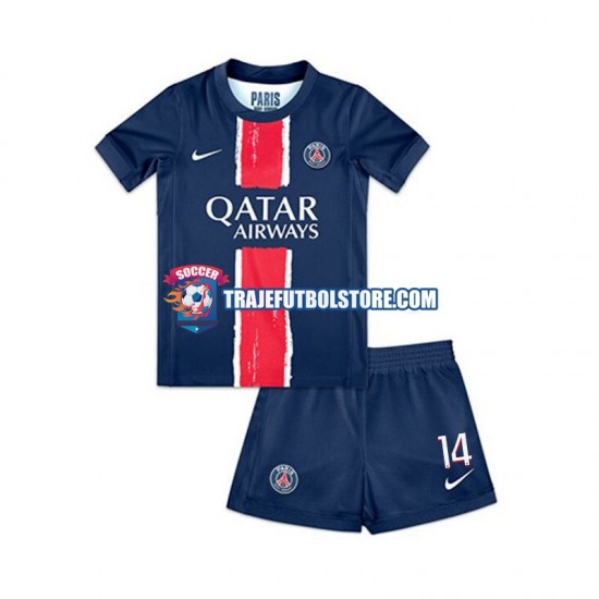 Camiseta 1ª Paris Saint-Germain Desire Doue 14 Niño 2024-2025 Manga Corta