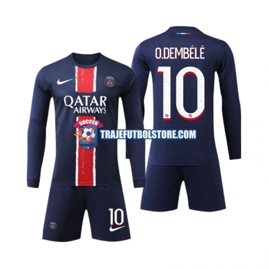 Camiseta 1ª Paris Saint-Germain O Dembele 10 Niño 2024-2025 ML