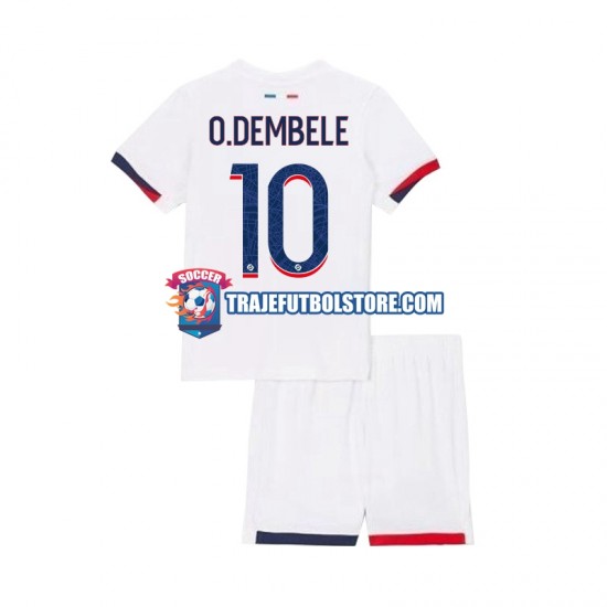 Camiseta 2ª Paris Saint-Germain Ousmane Dembele 10 Niño 2024-2025 Manga Corta