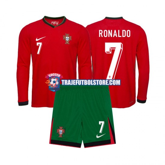 Camiseta 1ª Portugal Ronaldo 7 Niño Euro 2024 ML