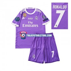 Camiseta 2ª Real Madrid Cristiano Ronaldo 7 2016 Retro Niño Manga Corta