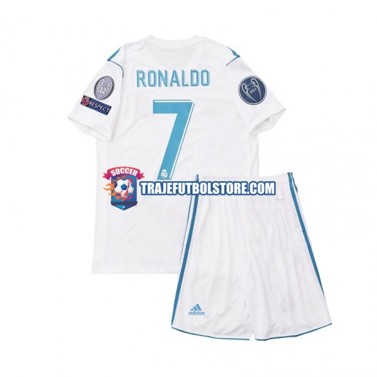 Camiseta 1ª Real Madrid Cristiano Ronaldo 7 2017 Retro Niño Manga Corta