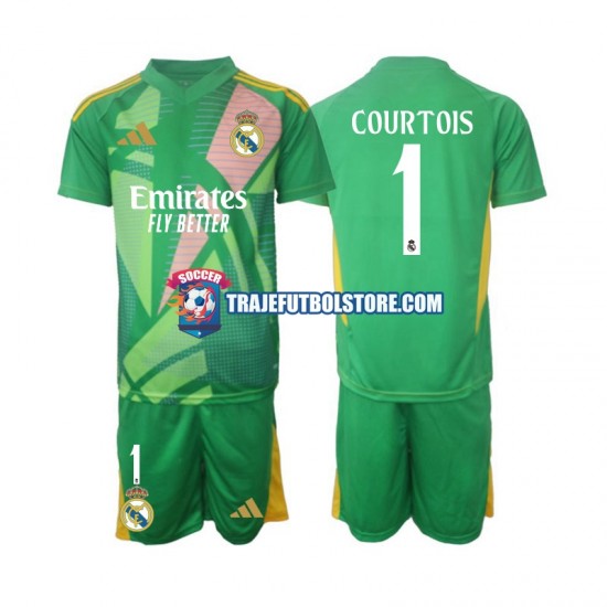 Camiseta 3ª Real Madrid Thibaut Courtois 1 Portero Niño 2024-2025 Manga Corta