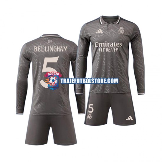 Camiseta 3ª Real Madrid Jude Bellingham 5 Niño 2024-2025 ML
