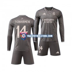 Camiseta 2ª Real Madrid Tchouameni 14 Niño 2024-2025 ML