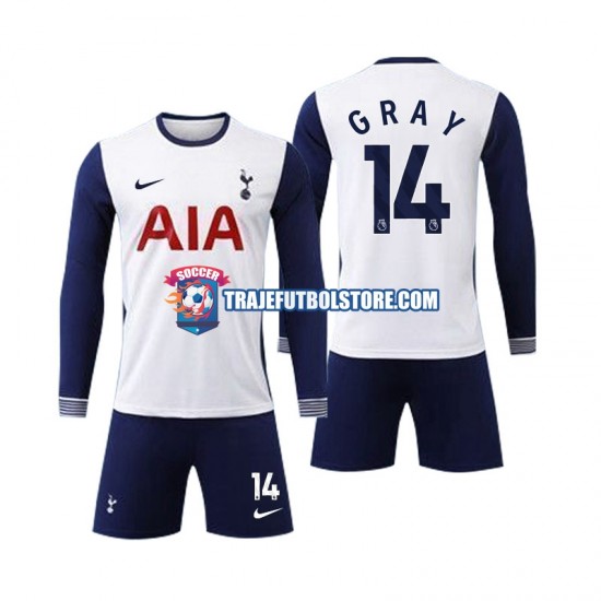 Camiseta 1ª Tottenham Hotspur Gray 14 Niño 2024-2025 ML