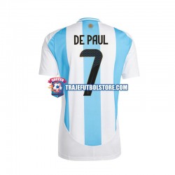 Camiseta 1ª Argentina De Paul 7 Hombre 2024 Manga Corta