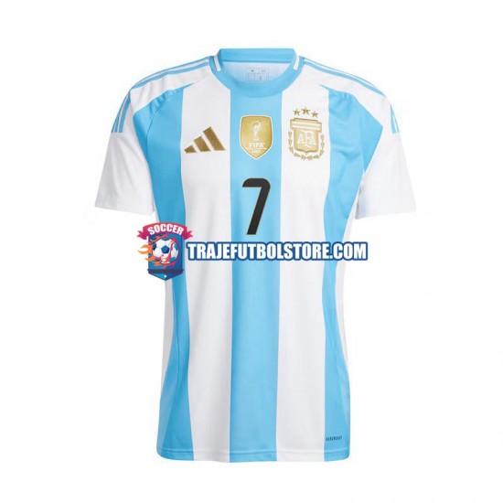 Camiseta 1ª Argentina De Paul 7 Hombre 2024 Manga Corta