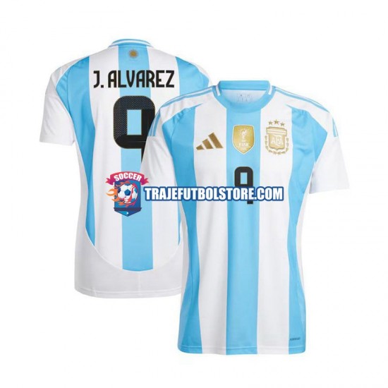 Camiseta 1ª Argentina Julian Alvarez 9 Hombre 2024 Manga Corta
