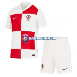 Camiseta 1ª Croacia Niño Euro 2024 Manga Corta
