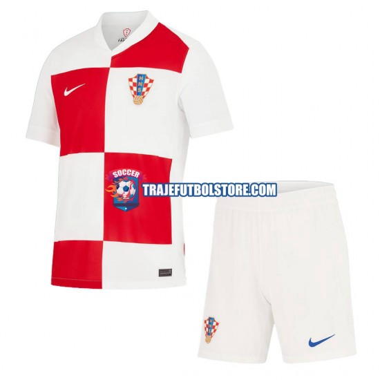 Camiseta 1ª Croacia Niño Euro 2024 Manga Corta