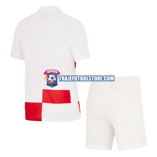 Camiseta 1ª Croacia Niño Euro 2024 Manga Corta