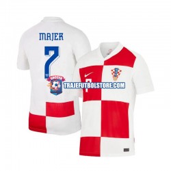 Camiseta 1ª Croacia Lovro Majer 7 Hombre Euro 2024 Manga Corta