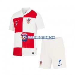 Camiseta 1ª Croacia Lovro Majer 7 Niño Euro 2024 Manga Corta