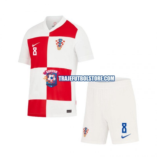Camiseta 1ª Croacia Mateo Kovacic 8 Niño Euro 2024 Manga Corta