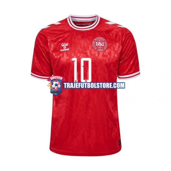 Camiseta 1ª Dinamarca Eriksen 10 Hombre Euro 2024 Manga Corta