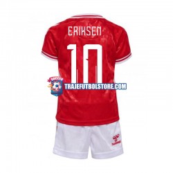 Camiseta 1ª Dinamarca Eriksen 10 Niño Euro 2024 Manga Corta