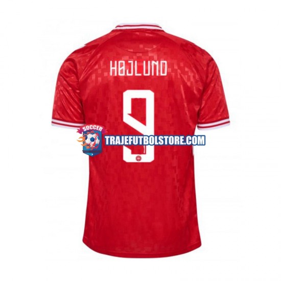 Camiseta 1ª Dinamarca Hojlund 9 Hombre Euro 2024 Manga Corta