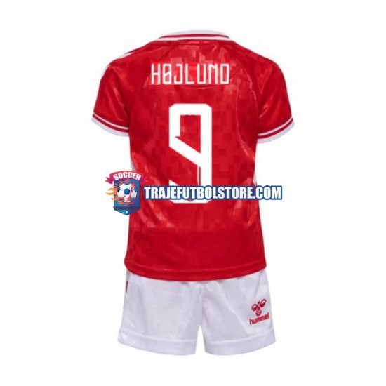 Camiseta 1ª Dinamarca Hojlund 9 Niño Euro 2024 Manga Corta