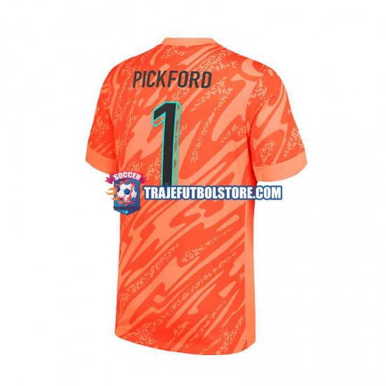 Camiseta 1ª Inglaterra Pickford 1 Portero Hombre Euro 2024 Manga Corta