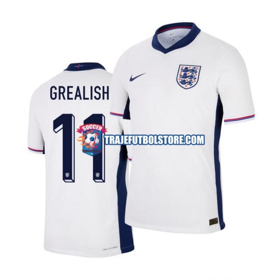 Camiseta 1ª Inglaterra Jack Grealish 11 Hombre Euro 2024 Manga Corta