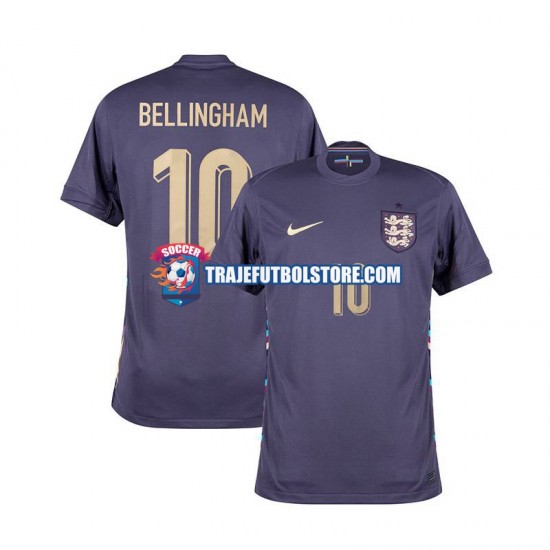 Camiseta 2ª Inglaterra Jude Bellingham 10 Hombre Euro 2024 Manga Corta