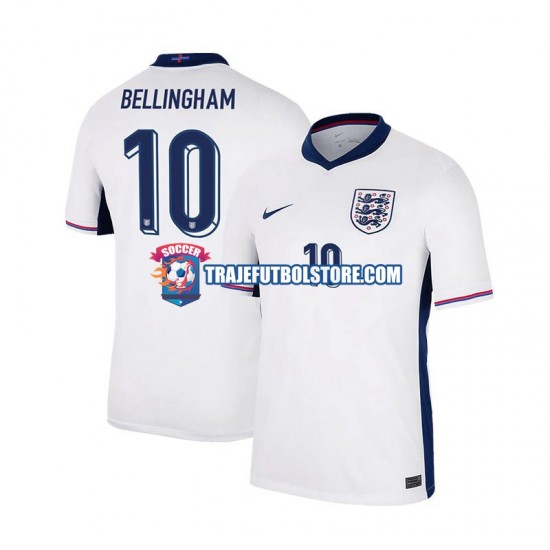 Camiseta 1ª Inglaterra Jude Bellingham 10 Hombre Euro 2024 Manga Corta