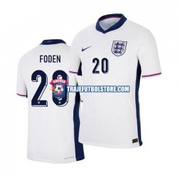 Camiseta 1ª Inglaterra Phil Foden 20 Hombre Euro 2024 Manga Corta
