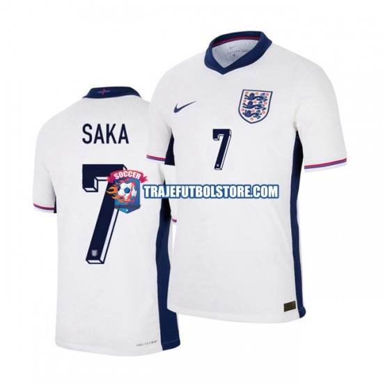 Camiseta 1ª Inglaterra Saka 7 Hombre Euro 2024 Manga Corta