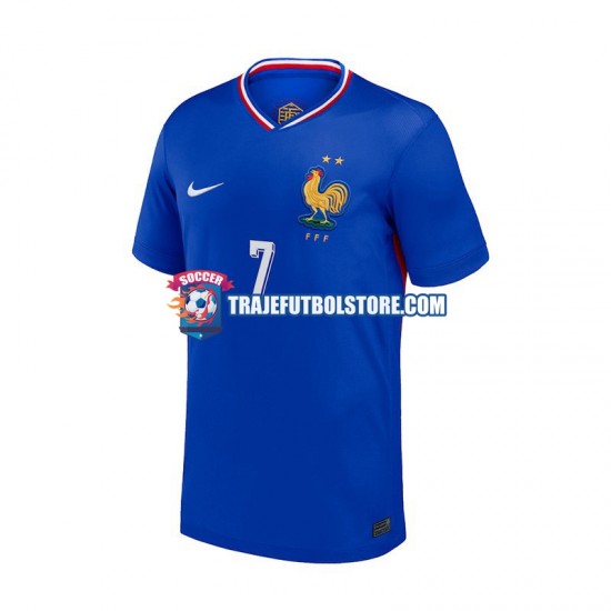 Camiseta 1ª Francia Antoine Griezmann 7 Hombre Euro 2024 Manga Corta