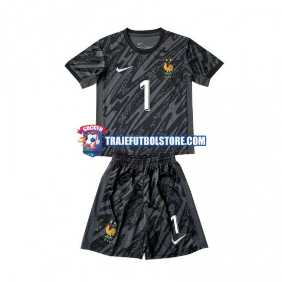 Camiseta 2ª Francia Hugo Lloris 1 Portero Niño Euro 2024 Manga Corta