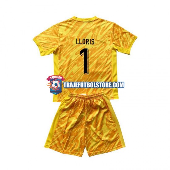 Camiseta 1ª Francia Hugo Lloris 1 Portero Niño Euro 2024 Manga Corta