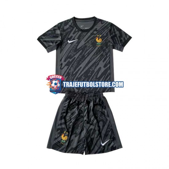 Camiseta 2ª Francia Portero Niño Euro 2024 Manga Corta