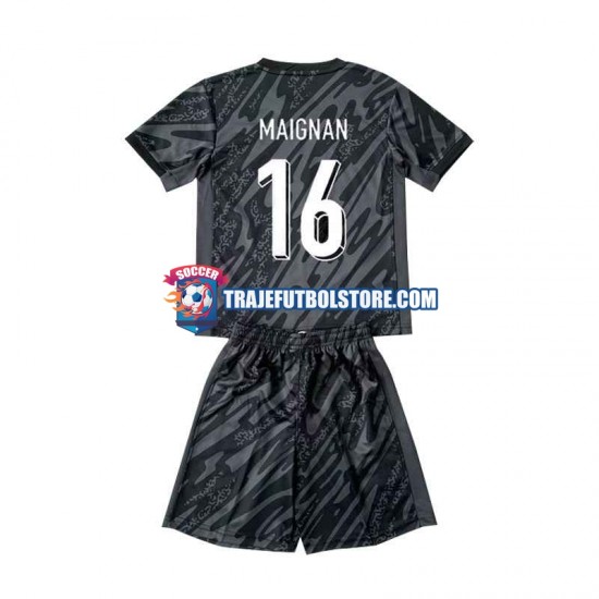 Camiseta 2ª Francia Mike Maignan 16 Portero Niño Euro 2024 Manga Corta