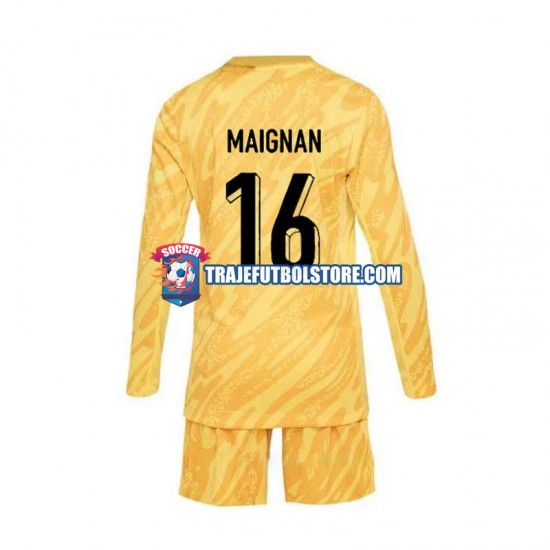 Camiseta 1ª Francia Mike Maignan 16 Portero Niño Euro 2024 ML