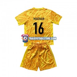 Camiseta 1ª Francia Mike Maignan 16 Portero Niño Euro 2024 Manga Corta