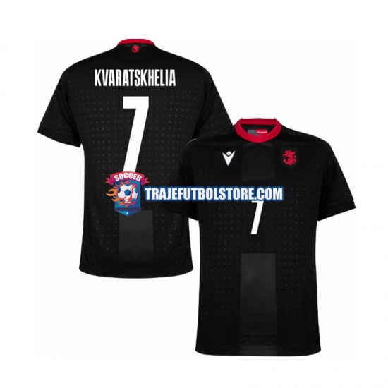 Camiseta 2ª Georgia Kvaratskhelia 7 Hombre Euro 2024 Manga Corta