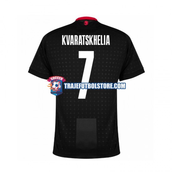 Camiseta 2ª Georgia Kvaratskhelia 7 Hombre Euro 2024 Manga Corta