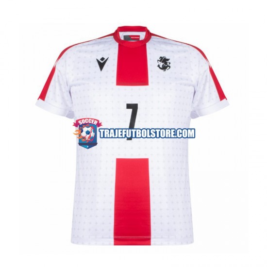Camiseta 1ª Georgia Kvaratskhelia 7 Hombre Euro 2024 Manga Corta