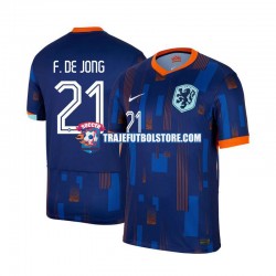 Camiseta 2ª Países Bajos Frenkie de Jong 21 Hombre Euro 2024 Manga Corta