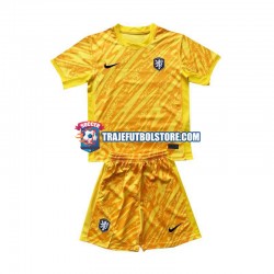 Camiseta 2ª Países Bajos Portero Niño Euro 2024 Manga Corta