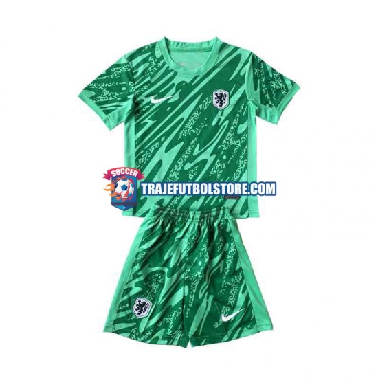 Camiseta 1ª Países Bajos Portero Niño Euro 2024 Manga Corta