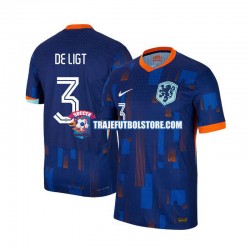 Camiseta 2ª Países Bajos Matthijs de Ligt 3 Hombre Euro 2024 Manga Corta