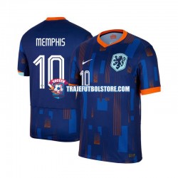 Camiseta 2ª Países Bajos Memphis Depay 10 Hombre Euro 2024 Manga Corta