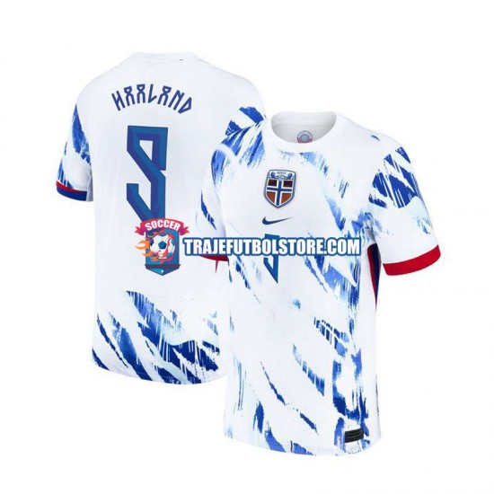 Camiseta 2ª Noruega Erling Haaland 9 Hombre 2024 Manga Corta