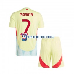 Camiseta 2ª España Alvaro Morata 7 Niño Euro 2024 Manga Corta