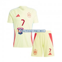 Camiseta 2ª España Alvaro Morata 7 Niño Euro 2024 Manga Corta