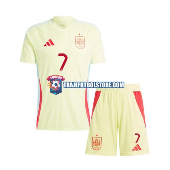 Camiseta 2ª España Alvaro Morata 7 Niño Euro 2024 Manga Corta