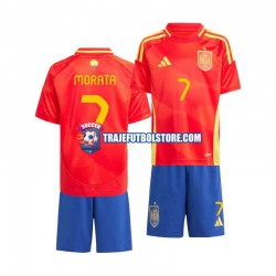 Camiseta 1ª España Alvaro Morata 7 Niño Euro 2024 Manga Corta